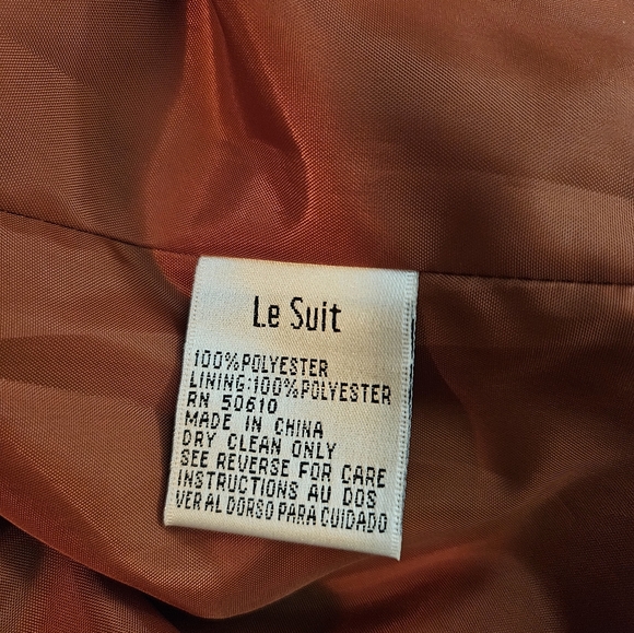 Le Suit Women’s Pencil Skirt Set Suits Orange/ Rust Herringbone Pattern Size 8 - Picture 8 of 10
